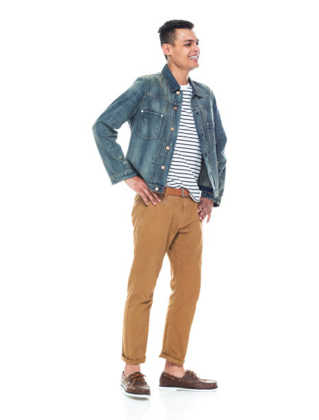 istock Good looking tall black man wearing denim jacket - hands on hips 1161890205