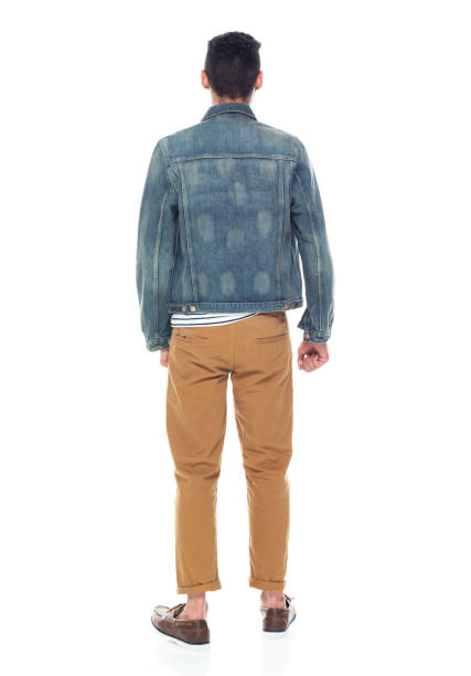 istock Good looking tall black man wearing denim jacket - hands by side 1161890224