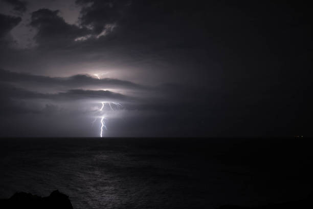istock Strong Tropical Storm Lightning over the Ocean 1161891061