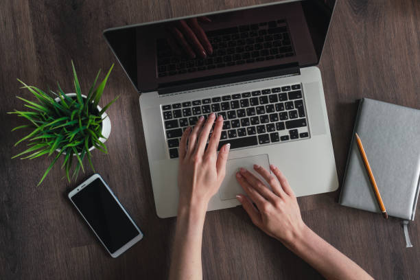 istock Woman working on a laptop. 1161891292