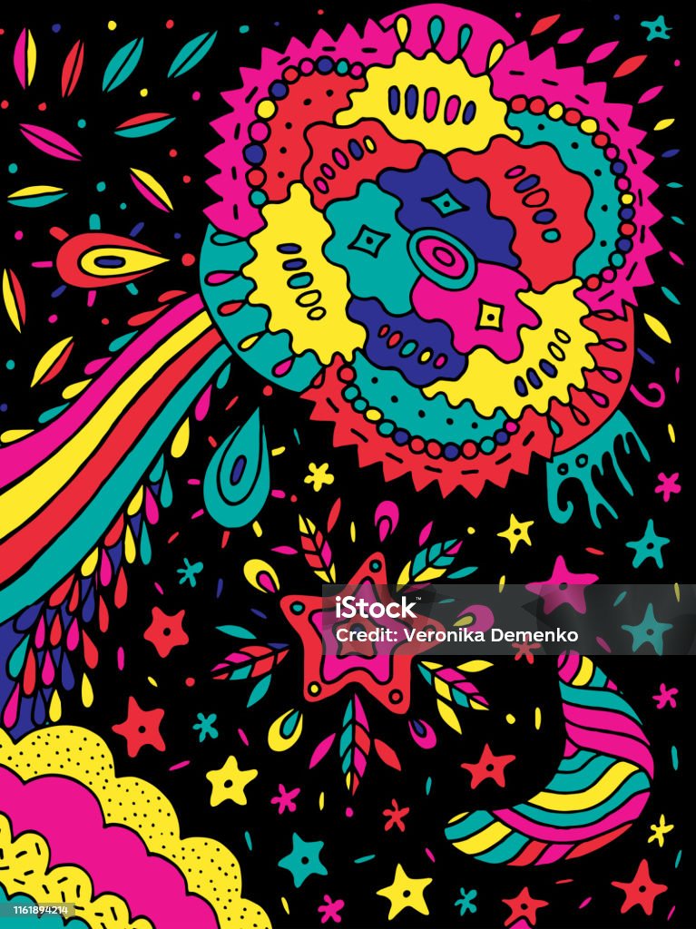Ilustración de Doodle Abstracto De Dibujos Animados Florales Dibujo De  Líneas De Colores Arte Del Patrón Ornamental De Color Ilustración Vectorial  y más Vectores Libres de Derechos de Abstracto - iStock