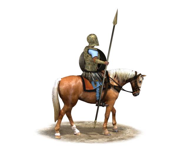 istock 3d render, rider, warrior on horseback, illustration 1161894389