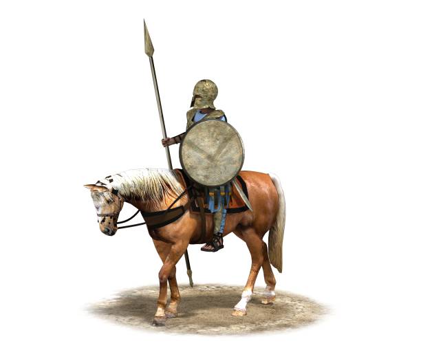 istock 3d render, rider, warrior on horseback, illustration 1161894392