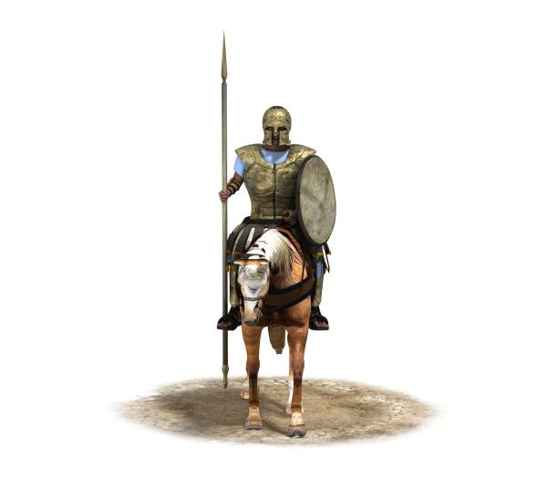istock 3d render, rider, warrior on horseback, illustration 1161894415