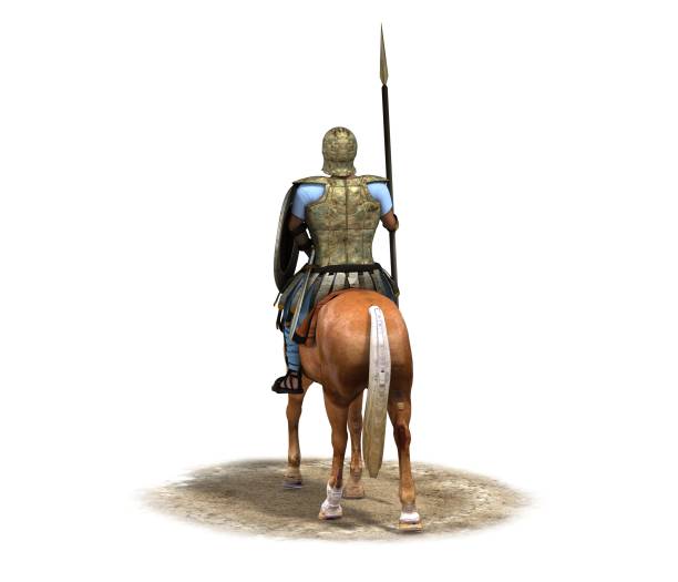 istock 3d render, rider, warrior on horseback, illustration 1161894450