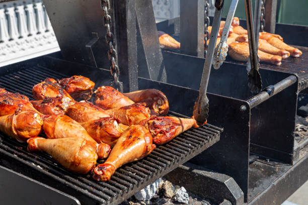 istock Grilled chicken legs on the grill 1161896656