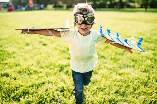istock Portrait cute boy love to be airplane 1161896776