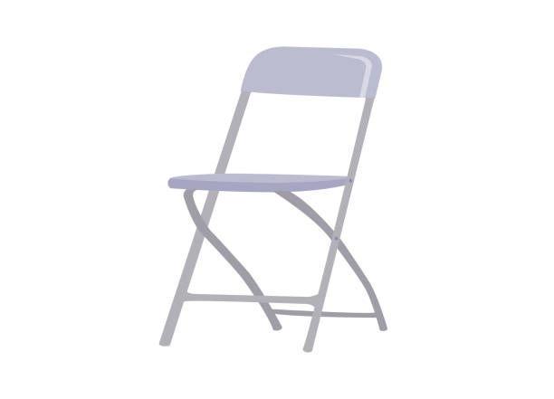 Steel foldable chair isolated on white background. Steel foldable chair isolated on white background. folding chair stock illustrations