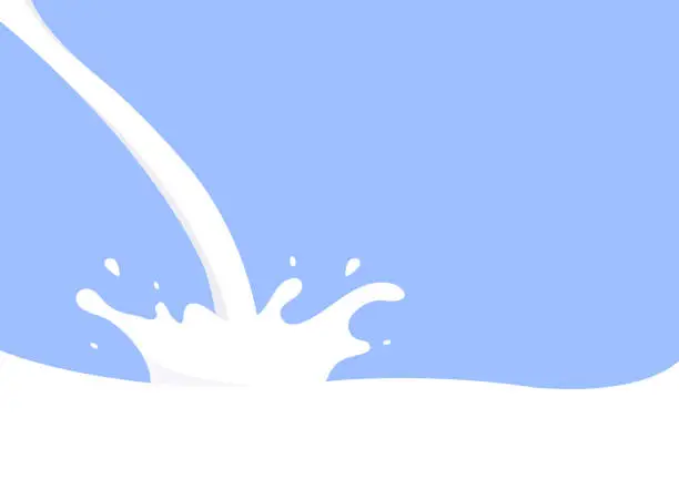 Vector illustration of Milk was poured from the top and there was a splash on the air.