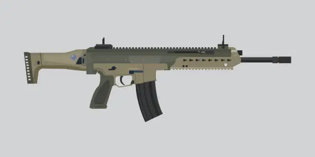 Vector illustration of germans main weapon riffle hk433 vector