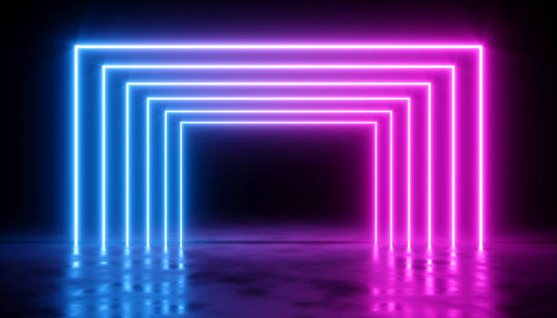 istock abstract design with neon laser glow on a dark background 1161912835