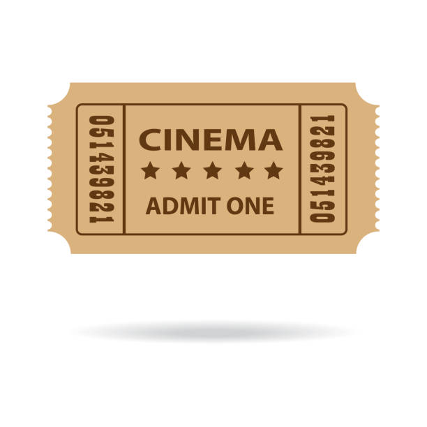 istock Retro cinema ticket. Illustration of designer on a white background. 1161912879