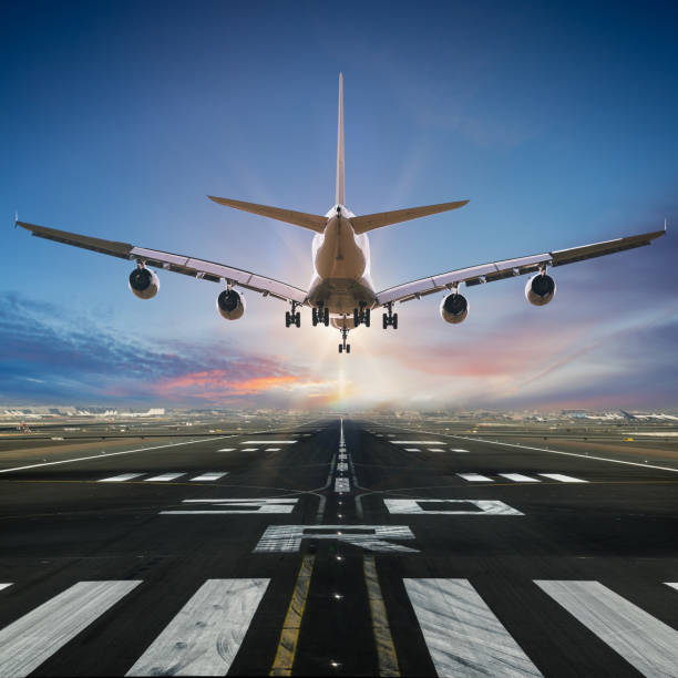 istock Airplane landing at the airport. 1161913583