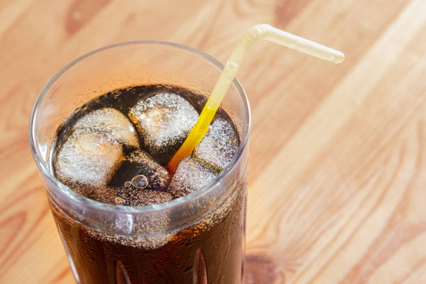 istock Icy cold beverage in a glass, top view. 1161913686
