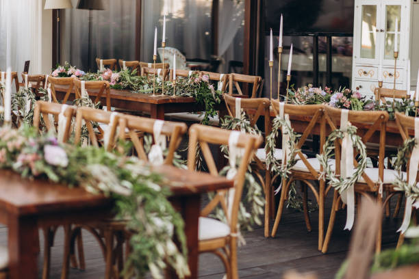 istock Boho wedding chair with eco decor for guests. 1161916334