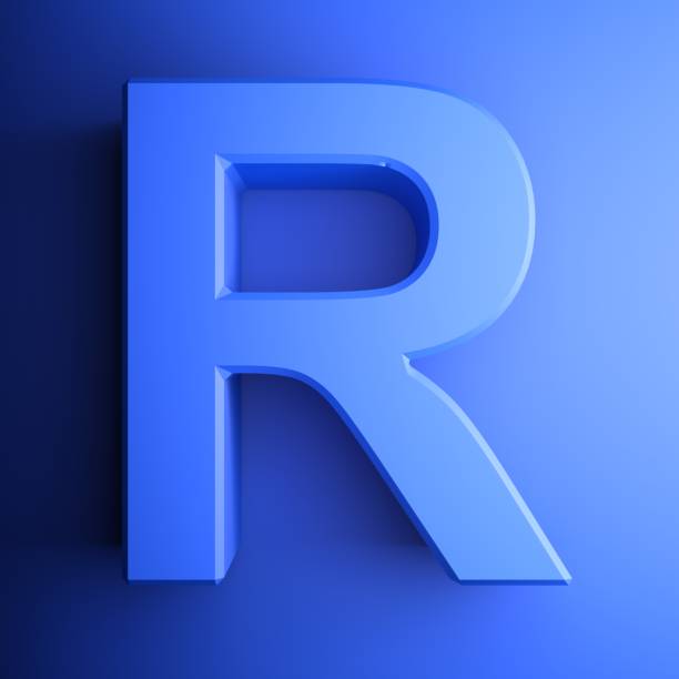 istock R alphabetic letter blue, isolated on blue background - 3D rendering illustration 1161919207