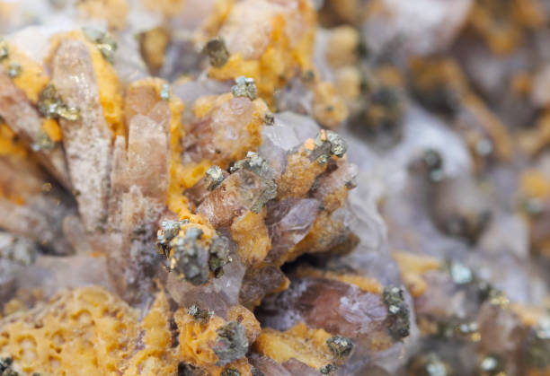 istock Mineral, a mixture of calcite and pyrite 1161923022