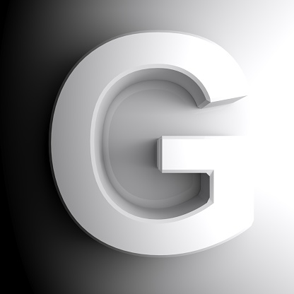 G white letter isolated on white background - 3D rendering illustration