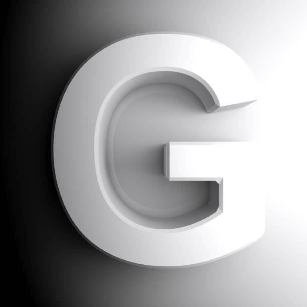 G white letter isolated on white background - 3D rendering illustration stock photo