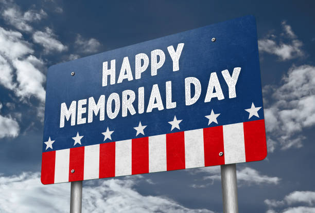 istock HAPPY MEMORIAL DAY - traffic sign message 1161923361