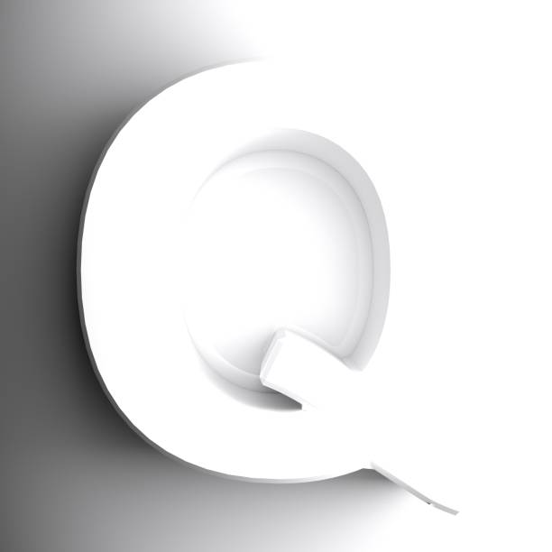 istock Q white letter isolated on white background - 3D rendering illustration 1161923544
