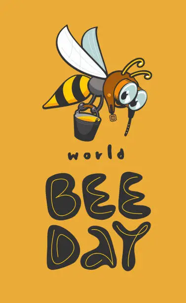Vector illustration of World Bee Day Vector Design Template.