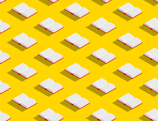 books in background Book or Notebook 3D isometric seamless pattern, Education stationery concept poster and banner vertical design illustration isolated on yellow background with copy space, vector eps 10 Book or Notebook 3D isometric seamless pattern, Education stationery concept poster and banner vertical design illustration isolated on yellow background with copy space, vector eps 10 book backgrounds stock illustrations