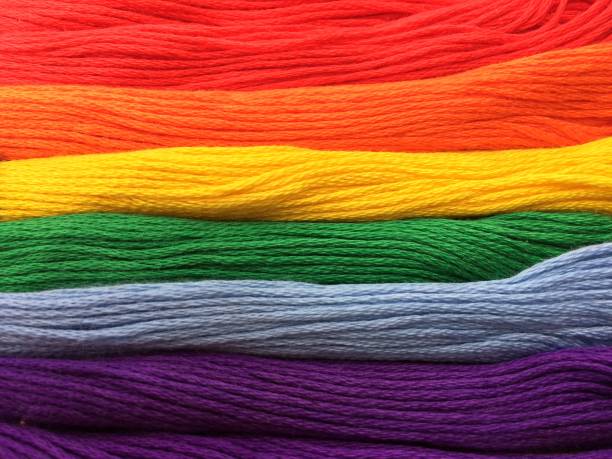 istock Pride flag of floss threads. Rainbow flag of freedom. 1161953521