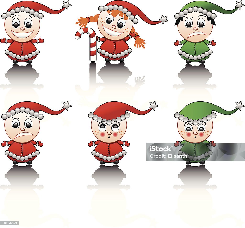 Little Santa's helpers sonrisa de - arte vectorial de 2008 libre de derechos