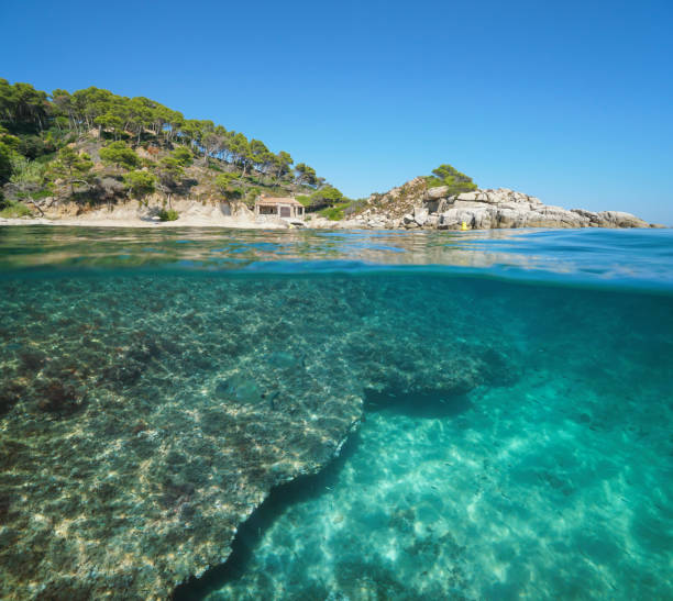 istock Spain Costa Brava coastline half underwater 1161954566