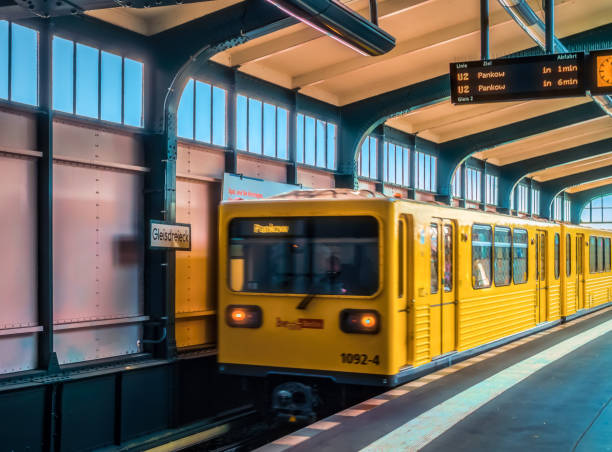 istock yellow metro train travels to berlin transport 1161955284