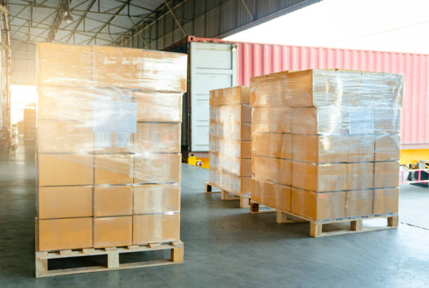 istock warehouse cargo and logistics with shipment pallet at warehouse 1161957730