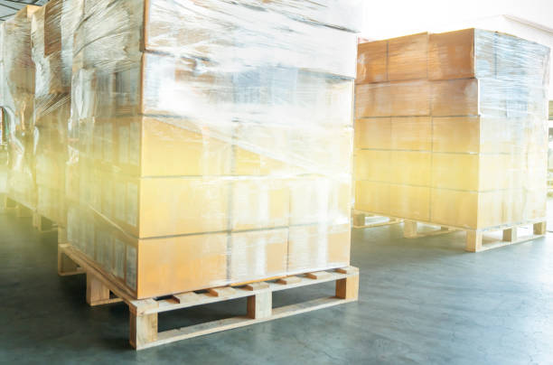 istock warehouse cargo and logistics with shipment pallet at warehouse 1161957763