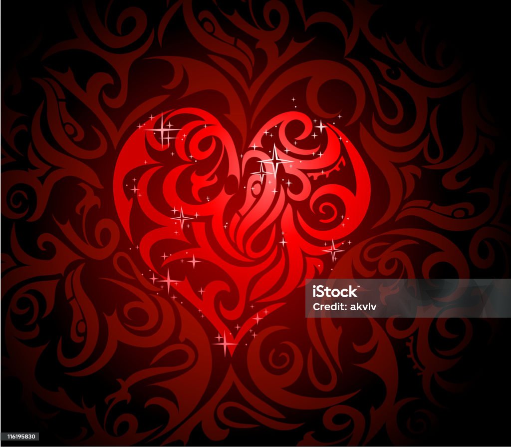 A forma di cuore in stile di Arte tribale - arte vettoriale royalty-free di Amore