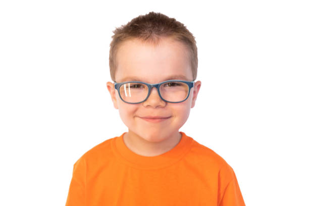 istock Little cute boy in glasses, isolated on white background 1161960095