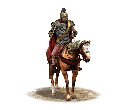 rider, warrior on horseback, 3D rendering, 3D illustration