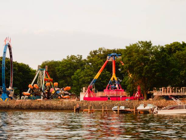 istock Small town carnival on edge of a lake 1161963196