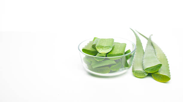 istock aloe vera leaf on white background, healthy eating concept 1161965451