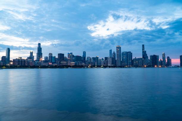 istock View of Downtown Chicago from Lake Michigan at Night 1161967021