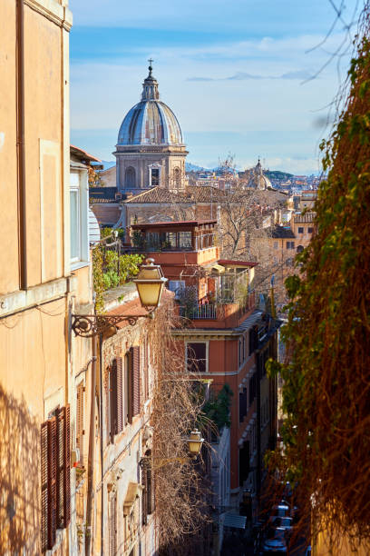 istock Rome street and skyline 1161970189