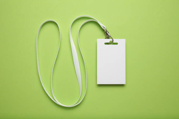 istock Badge id mockup, name tag lanyard identification card 1161974852