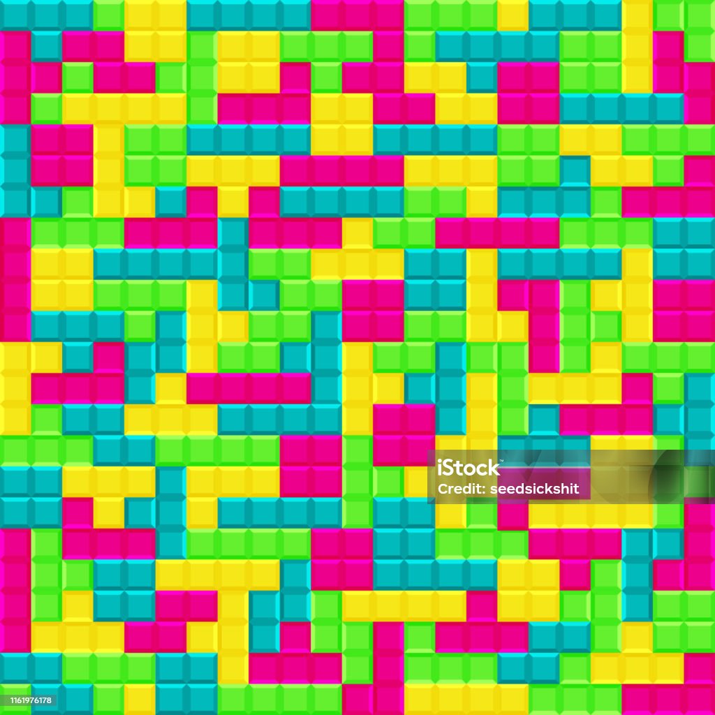 Multiple Blocks Design Multicolored Blocks Seamless Pattern Design Stock Illustration ...