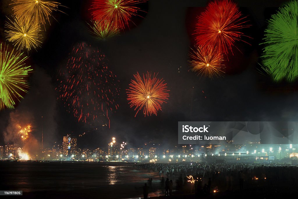 Reveillon na praia de Copacabana - Foto de stock de Aspiração royalty-free