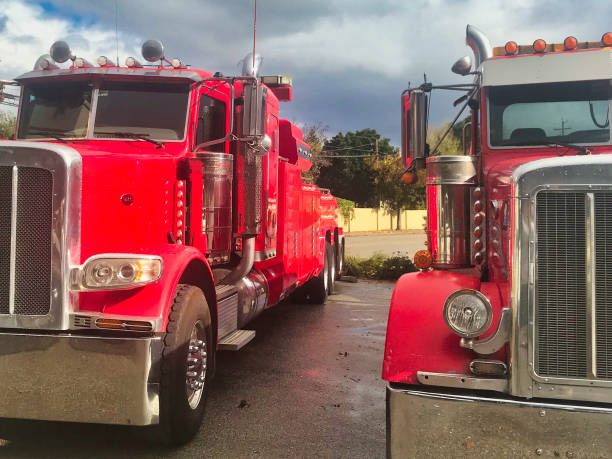 istock red old vintage american trucks 1161979335