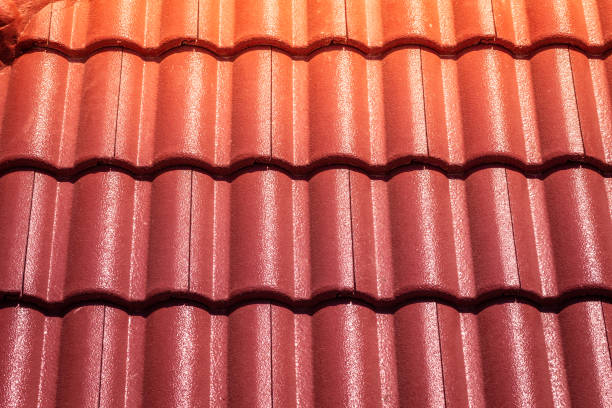 istock Closeup red roof tile detail 1161979892