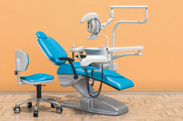 내부에 치과 의자. 3d 렌더링 - dentist office dentists chair chair nobody 뉴스 사진 이미지