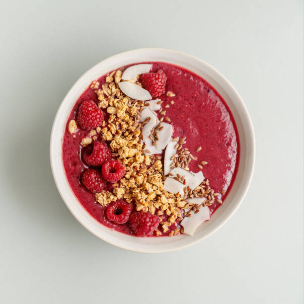istock Homemade smoothie bowl made with berries 1161980875