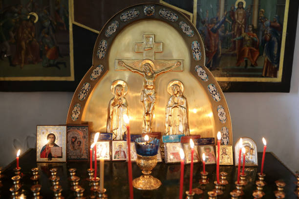 istock Burning candles in Church 1161981402
