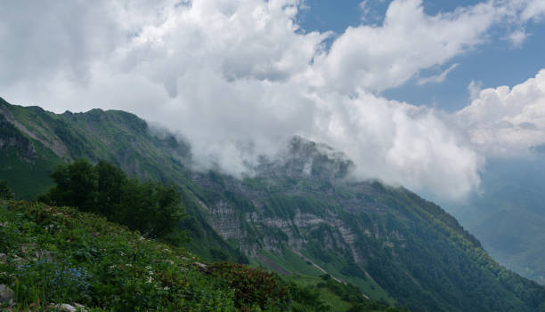 istock Nature, mountain landscape, picturesque view with cloudy sky 1161989253