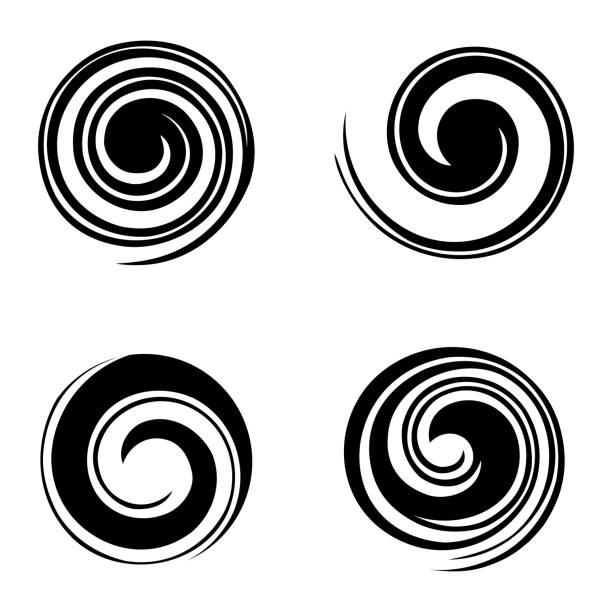 Protect Maori symbol, spiral shape based on silver fern frond new zealand silver fern stock illustrations
